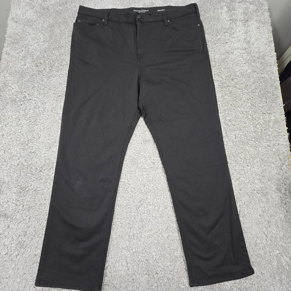 Banana Republic Mens Traveler Slim Straight Jeans 40x32 Black Casual Office‎
